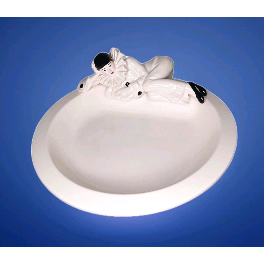 Vtg Taste Seller Sigma Bowl Candy / Trinket Vanity Dish Harlequin Pierrot Clown